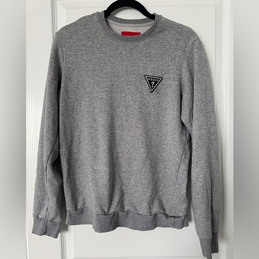 GUESS Heather Gray Crewneck Sweater